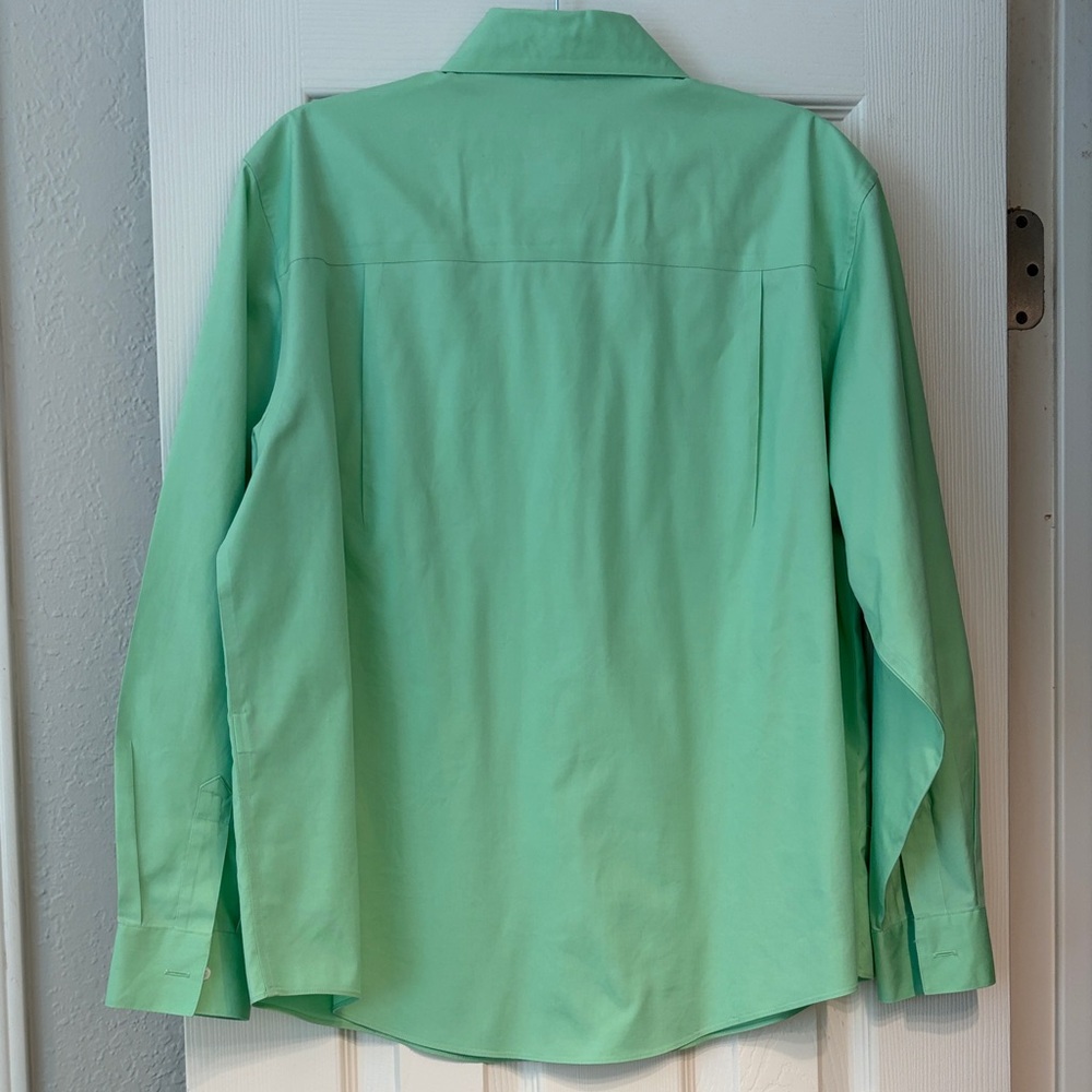 Talbots Green Button Down Shirt - Picture 2 of 4